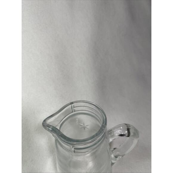 Cerve Italy Pitcher Clear Heavy Glass 4.5” Tall- Line W/0.25L- Heavy - Picture 2 of 7